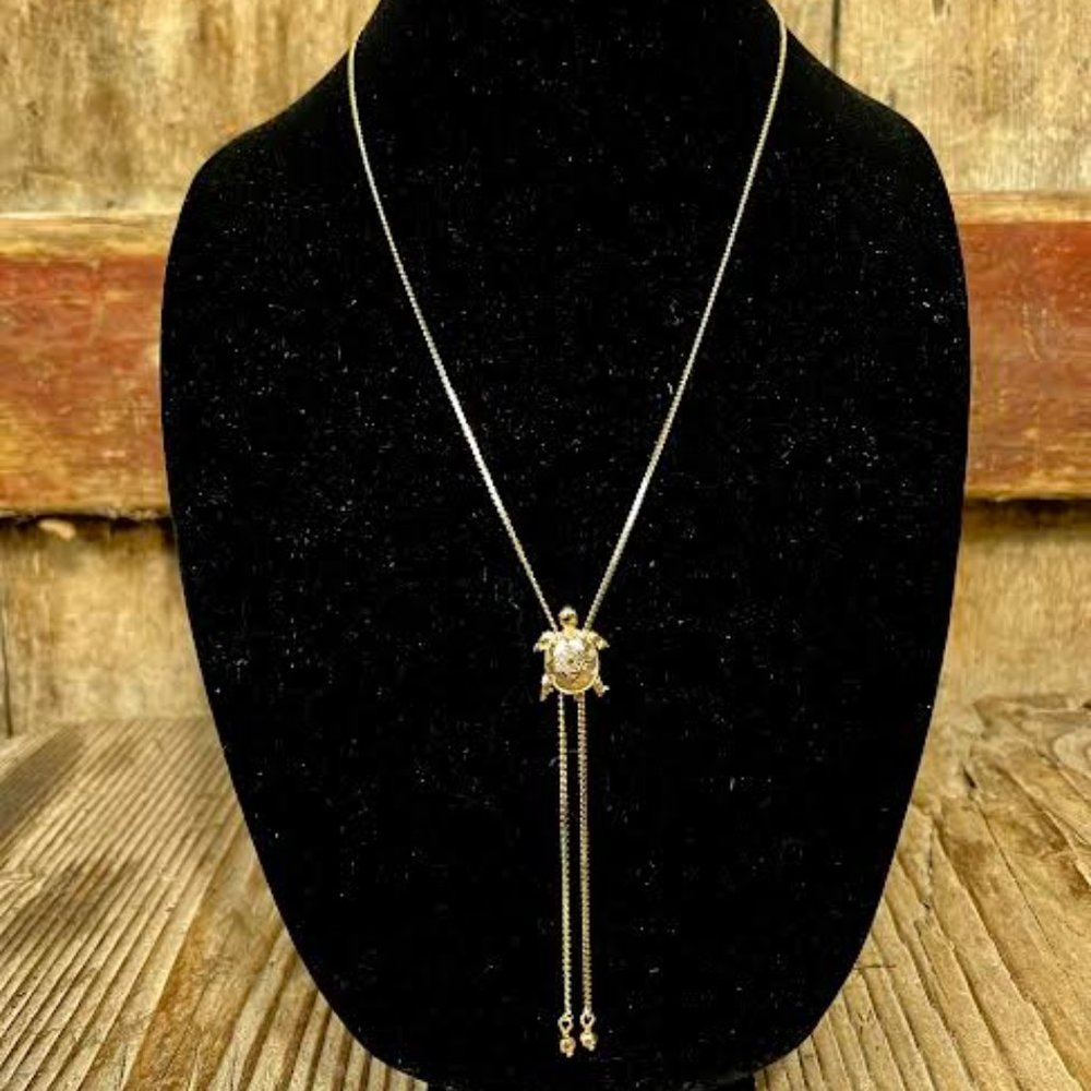 Vintage Avon Turtle slide necklace